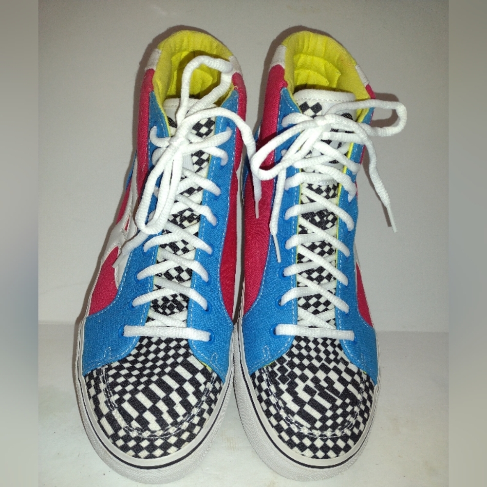 Airwalk Aurora Hi Top Sneaker Shoes Women's 9.5 M Multicolor Checkered Skater